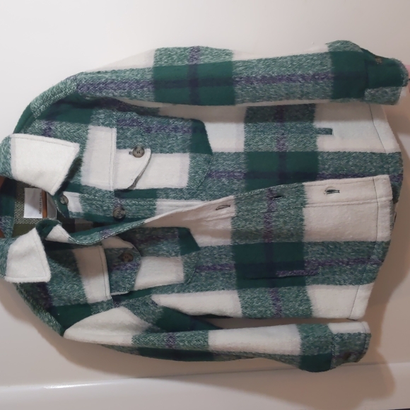 Avec Les Filles Shacket flannel shirt jacket - Picture 3 of 9